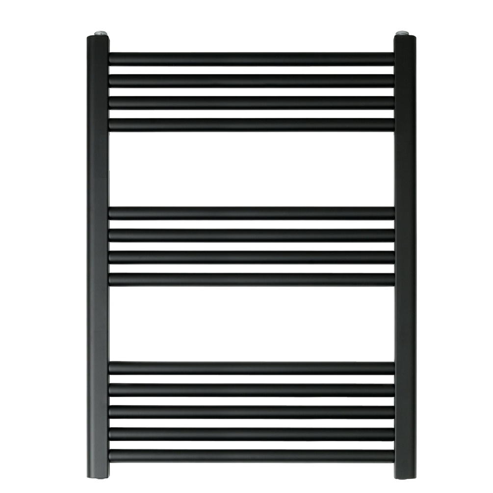 JTP Vos Matt Black 800mm x 600mm Heated Towel Radiator Cut Out